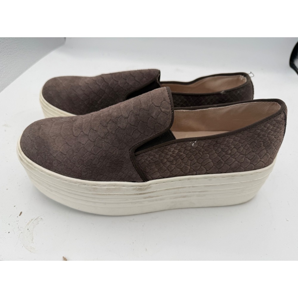 Steve Madden Brown Snakeskin Embossed Platform Slip On Sneakers Skater Shoes